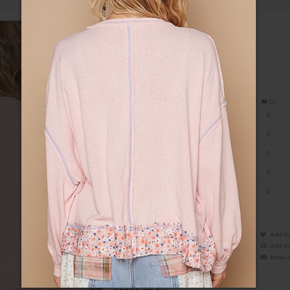 POL “ San Francisco “ Vintage Washed Knit Sweater with Love Patch SR30A - Picture 5 of 6